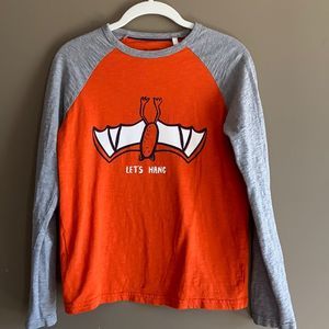 HALLOWEEN Bat Mini Boden Let’s Hang Baseball Shirt Size 11/12